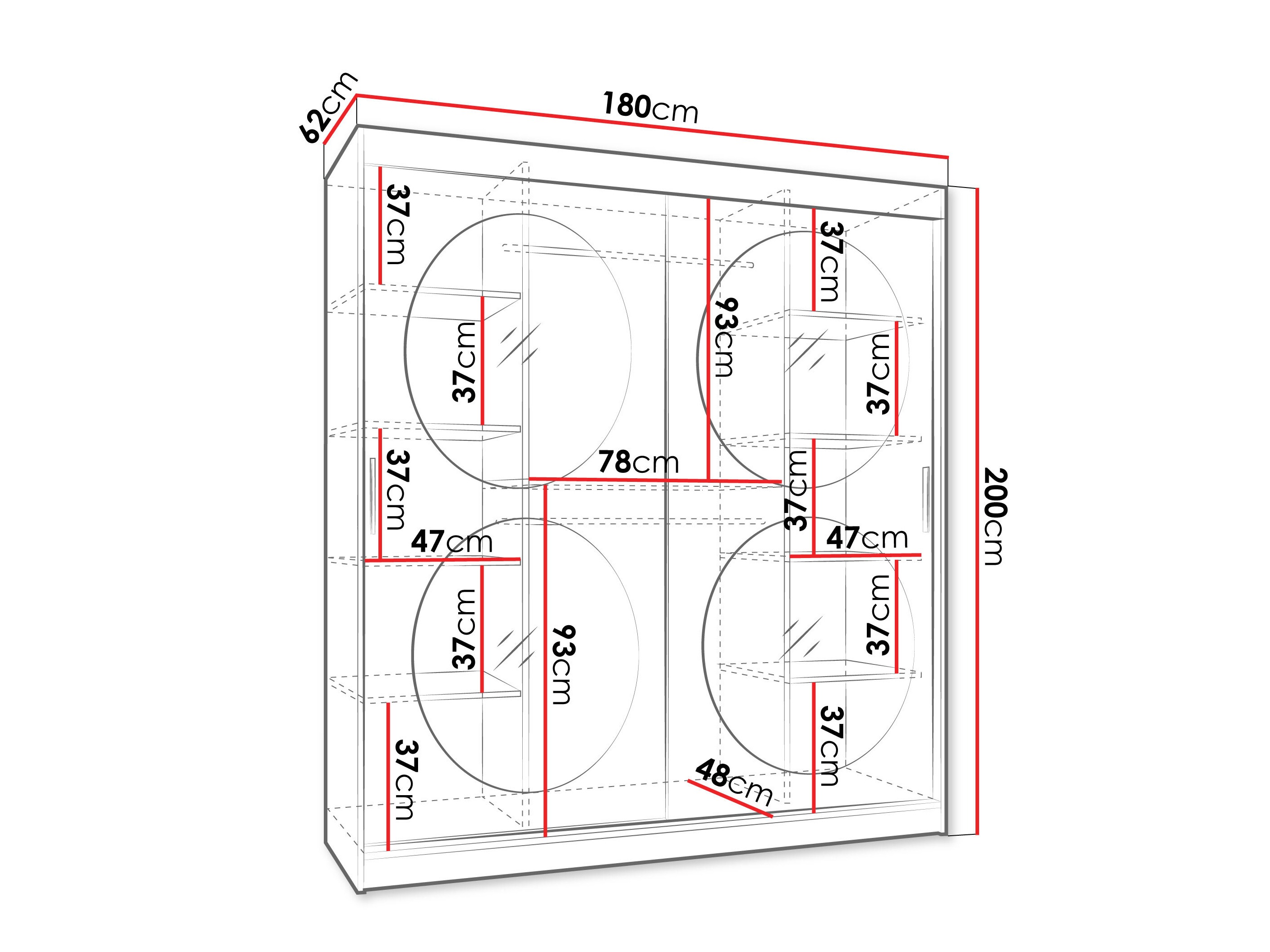 Riidekapp Hartford 529 (Must)