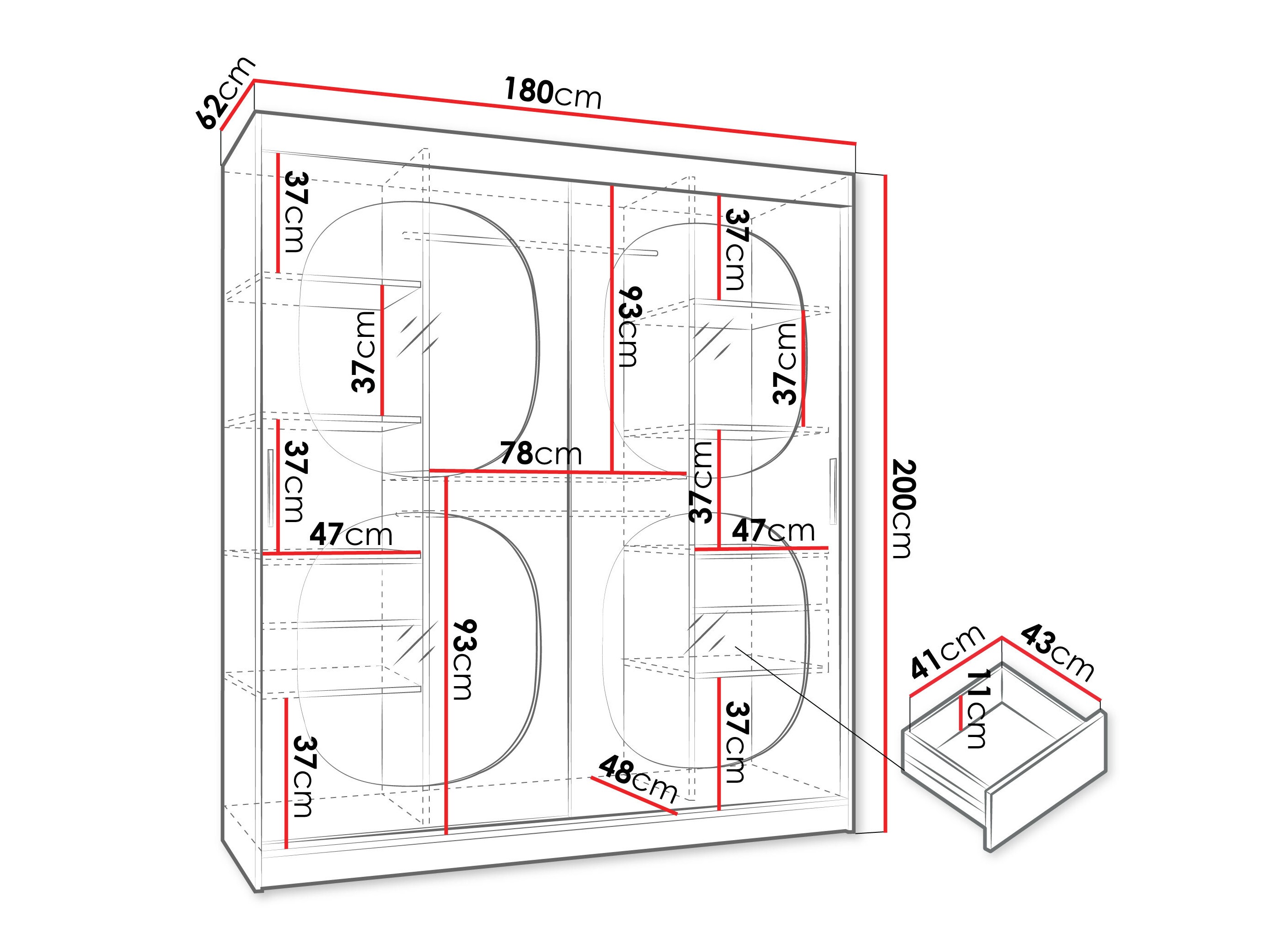 Riidekapp Hartford 529 (Must)