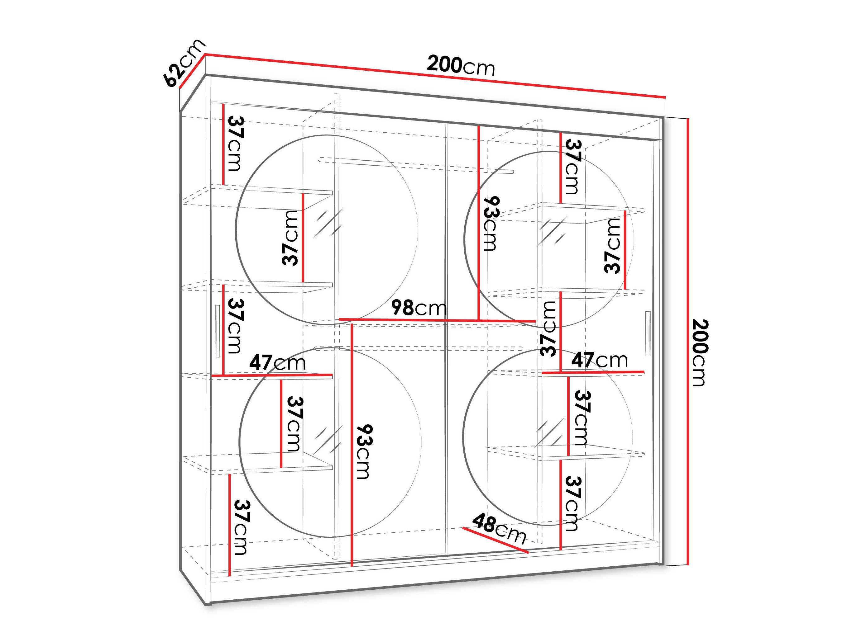 Riidekapp Hartford 531 (Must)